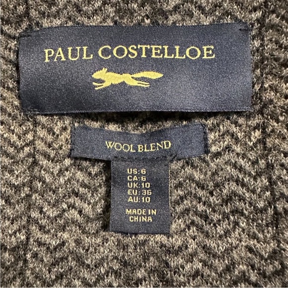 Plaid Grey Wool Blend Coat - Picture 2 of 8